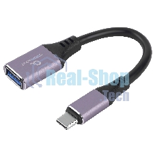 Кабель-переходник USB3.0 OTG Cablexpert A-USB3C-OTGAF-02, Type-C(M)/AF, 0.2м, алюминий, коробка