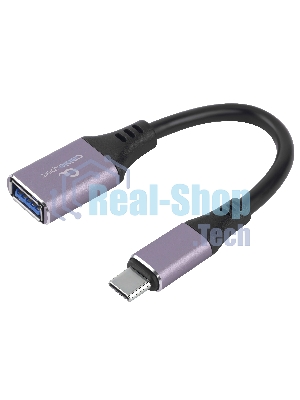Кабель-переходник USB3.0 OTG Cablexpert A-USB3C-OTGAF-02, Type-C(M)/AF, 0.2м, алюминий, коробка