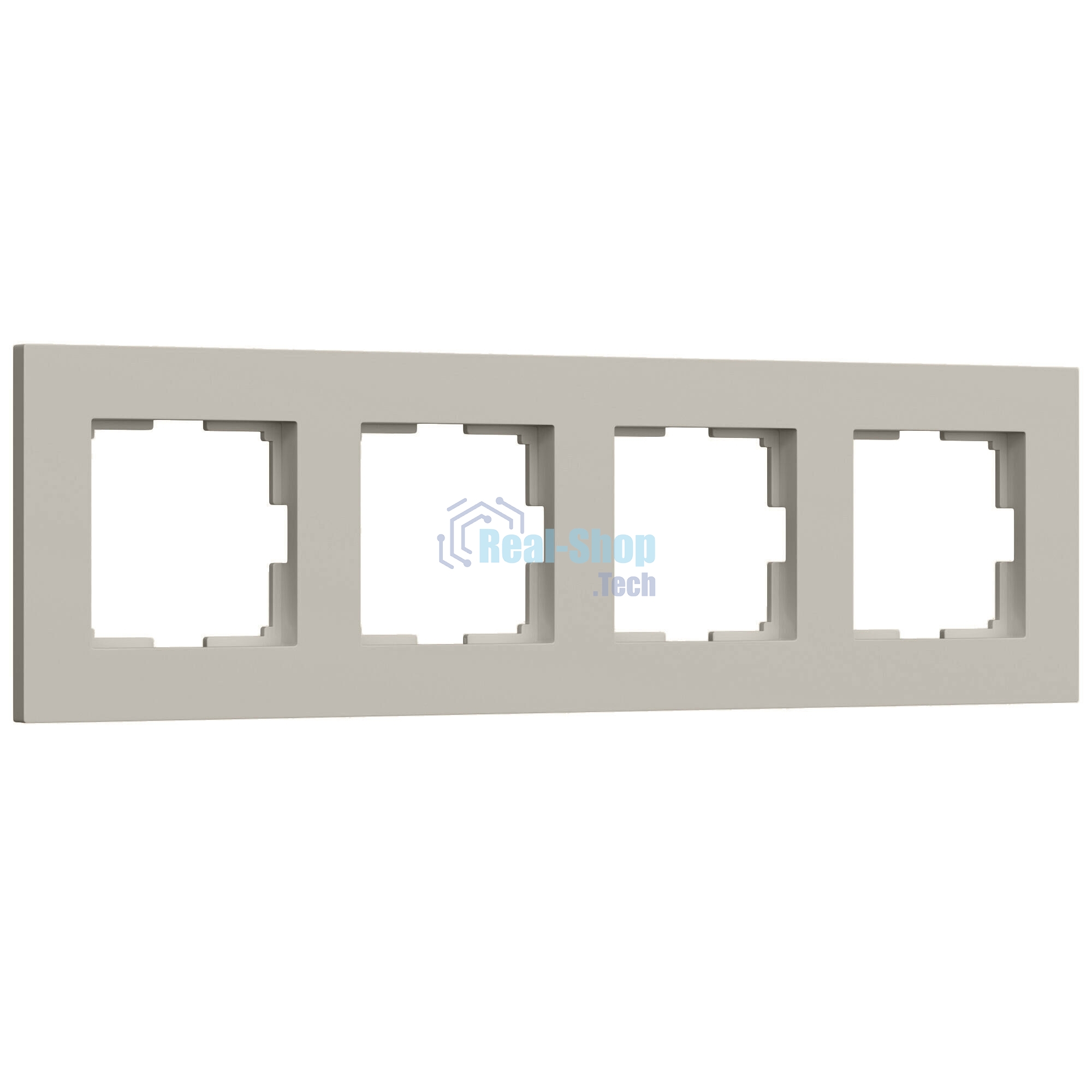 Рамка на 4 поста Slab (дымчатый софт) W0042917