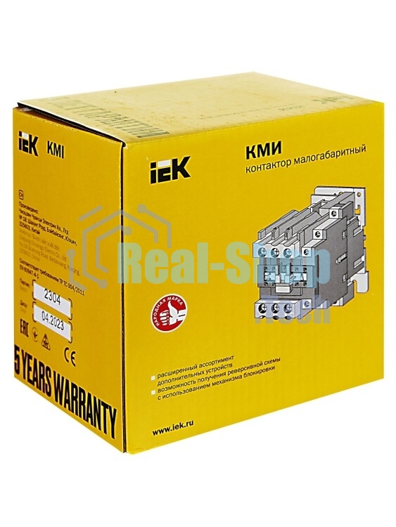 Контактор КМИ-48012 80А 230В/AC3 1HО;1H3 IEK KKM41-080-230-11