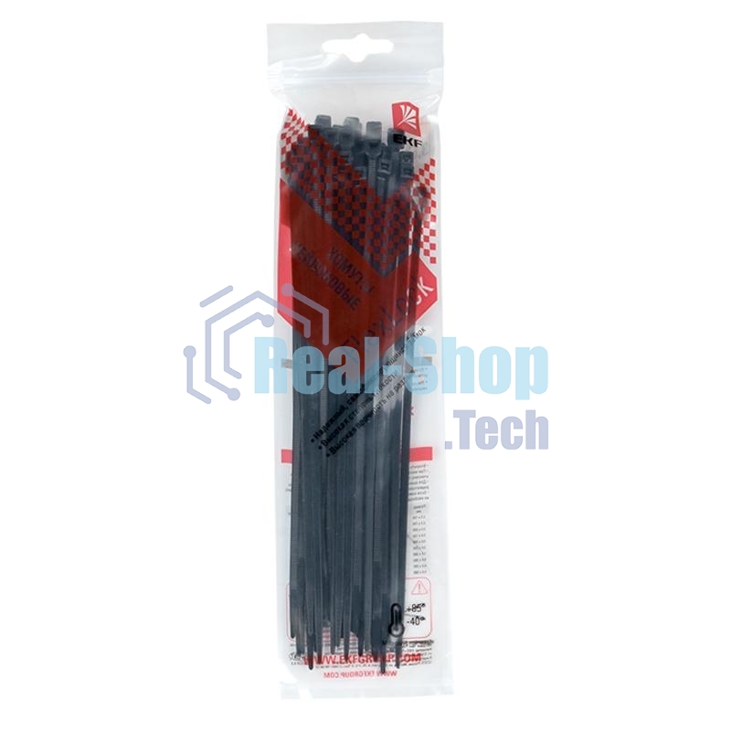 Хомут P6.6 стандартный (ч), 3.6x200 (50шт) PROxima FlexLock