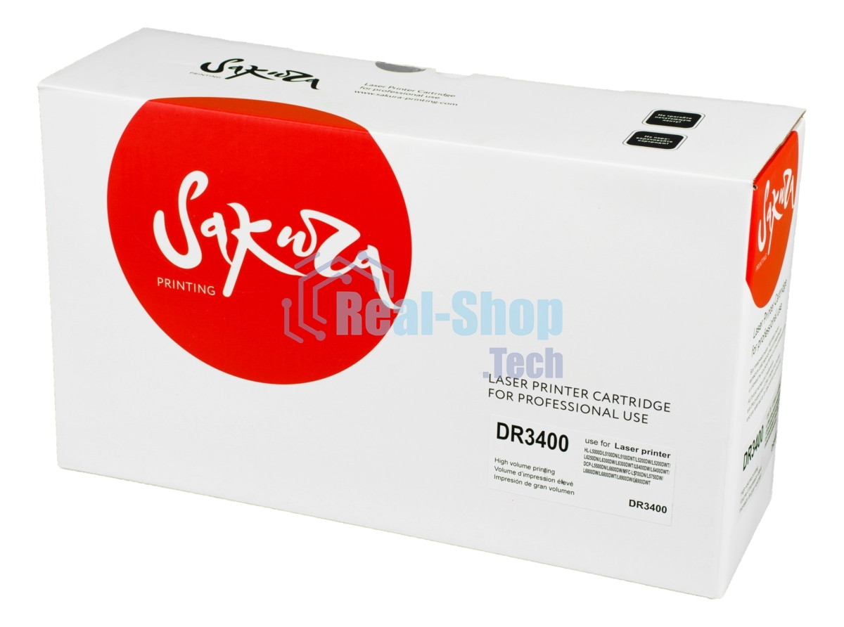 Фотобарабан Sakura DR3400 для Brother HL-L5000D, HL-L5100DN, HL-L5100DNT, HL-L5200DW, HL-L5200DWT, HL-L6250DN, HL-L6300DW, HL-L6300DWT, HL-L6400DW, HL-L6400DWT, DCP-L5500DN, DCP-L6600DW, MFC-L5700DN, MFC-L5750DW, MFC-L6800DW, MFC-L6800DWT, MFC-L6900DW, MFC-L6900DW 50 000 к.