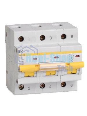 Выключатель автоматический ВА47-100 3Р 20А 10кА х-ка C MVA40-3-020-C IEK