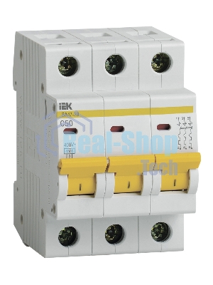 Выключатель автоматический модульный 3п C 50А 4.5кА ВА47-29 ИЭК MVA20-3-050-C
