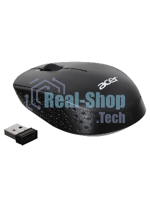 Мышь беспроводная Acer OMR020 черный, 1200 dpi, радиоканал, USB, кнопки - 3