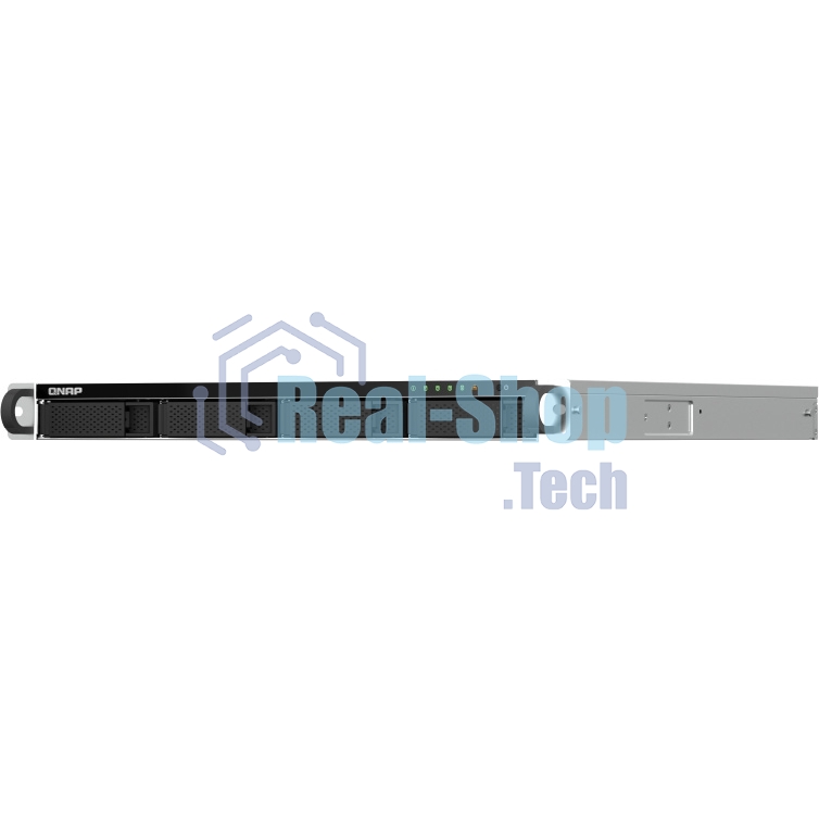 Сетевое хранилище SMB QNAP TS-464U-RP-8G NAS 4 HDD trays, rackmount 1U, 2 PSU. 4-core Intel Celeron N5105/N5095 2.0-2.9 GHz, 8 Gb RAM MAX, 2x2.5 Gigabit Ethernet, 4xUSB, 1xHDMI . PCIe Gen 3 x2, W/o rail kit RAIL-B02