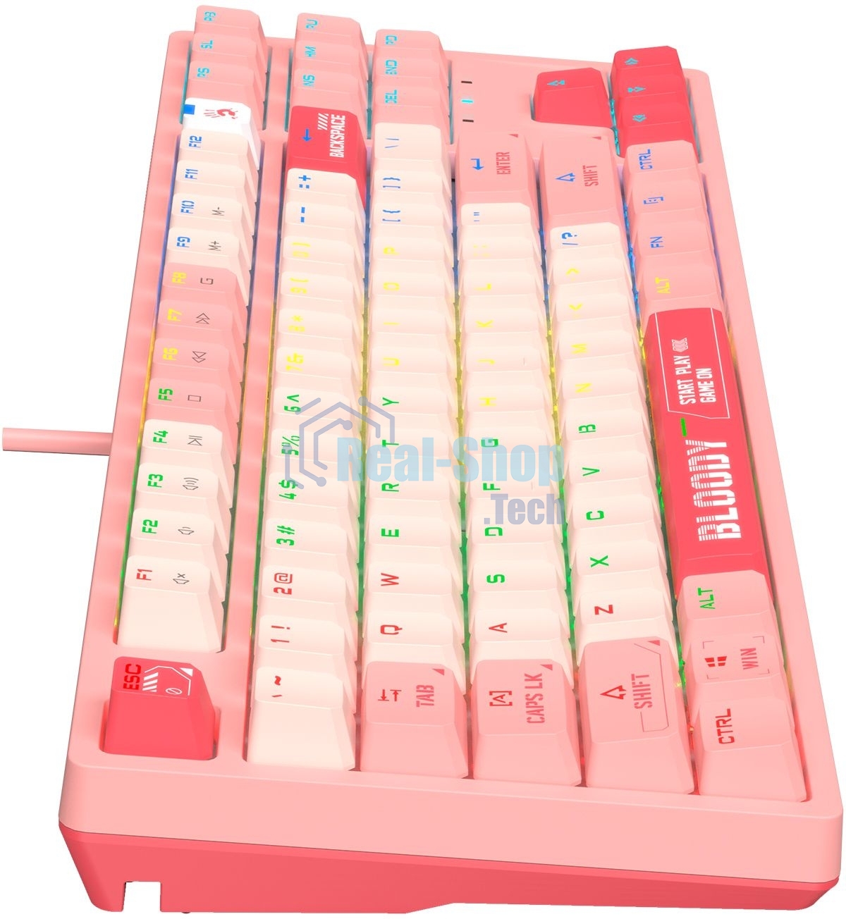 Клавиатура проводная A4Tech Bloody S87 Energy (S87 USB ENERGY PINK) USB розовый