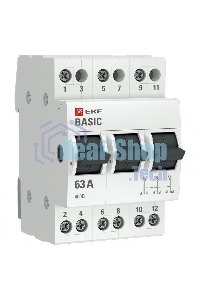 Переключатель трехпозиционный 3п 63А Basic EKF tps-3-63