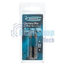 Набор бит торсионных Gross PZ2x50 мм, для ударных шуруповертов, 2 шт.