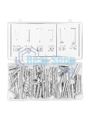Набор штифтов с головкой и отверстием под шплинт Сибртех, 60 предметов