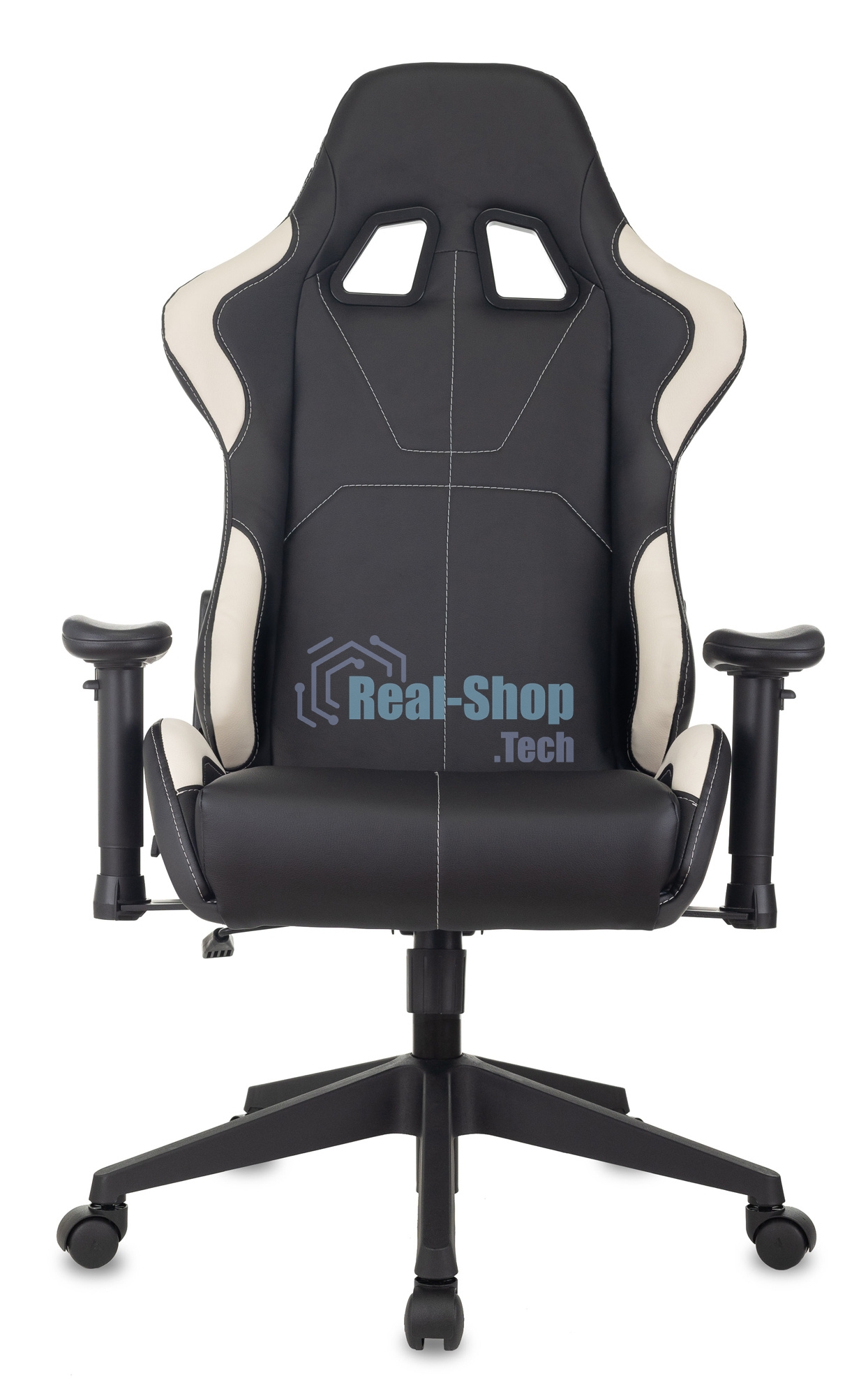 Кресло игровое Бюрократ VIKING 5 AERO WHITE черный/белый искусственная кожа