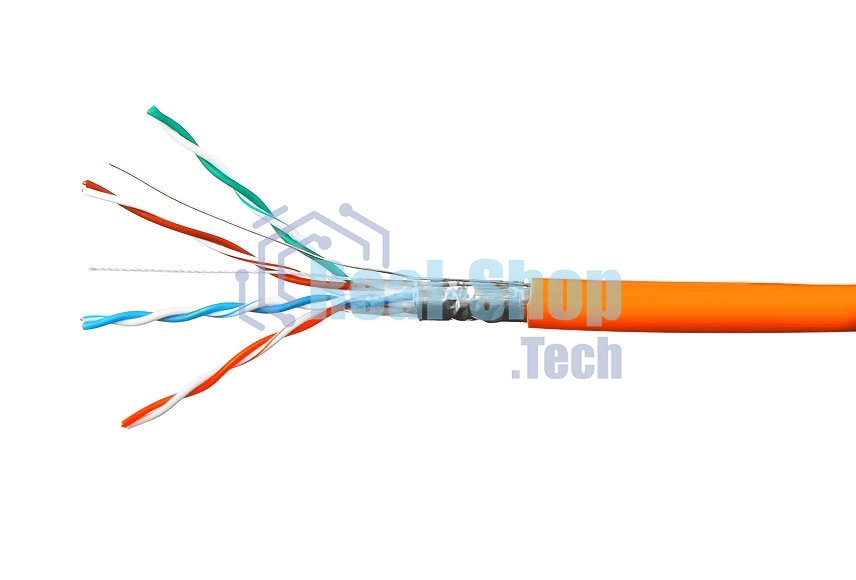 Кабель Cablexpert (RU) FTP-LSZH 4x2x0.51, медный, кат.5e, однож., 100м, box, оранж