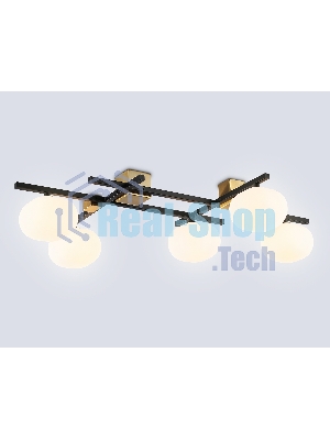 Светильник Ambrella light LH51015/5 BK/BS/FR черный/латунь/белый матовый G9*5 max 28W 800*560*170