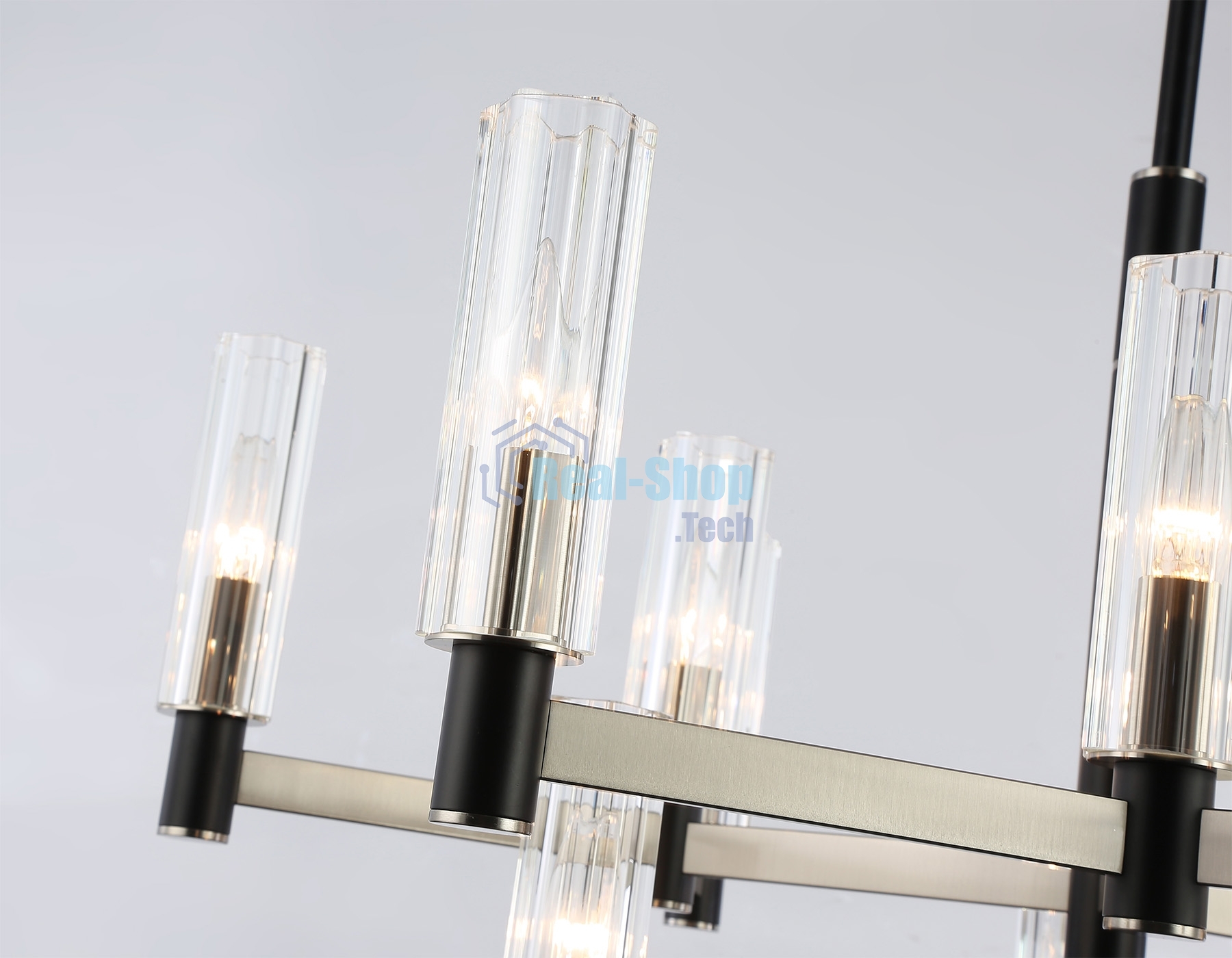 Люстра Ambrella light LH55505/12 SN/BK/CL сатин никель/черный/прозрачный E14*12 max 40W D860*905