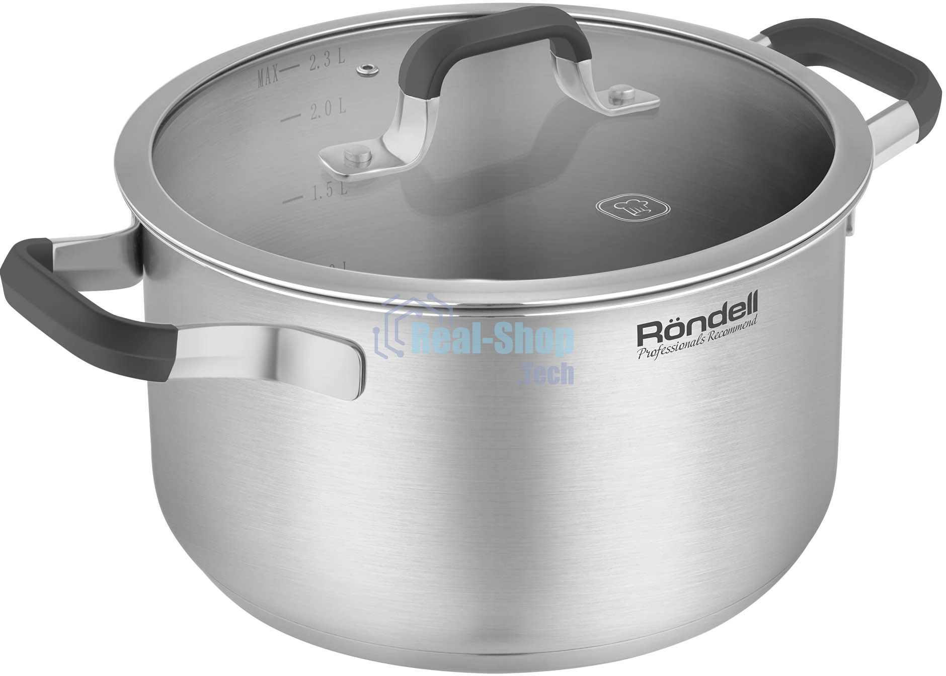 Кастрюля Rondell Stolz RDS-1752, 2.3 л, 18 см, с крышкой, стальной