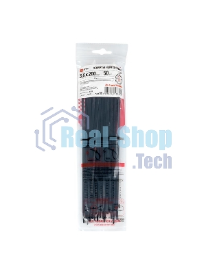 Хомут P6.6 стандартный (ч), 3.6x200 (50шт) PROxima FlexLock