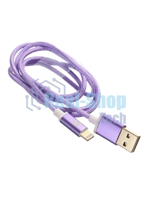 Кабель USB ACD-Style Lightning - USB-A 2-сторонние коннекторы, нейлон, 1м, фиолетовый