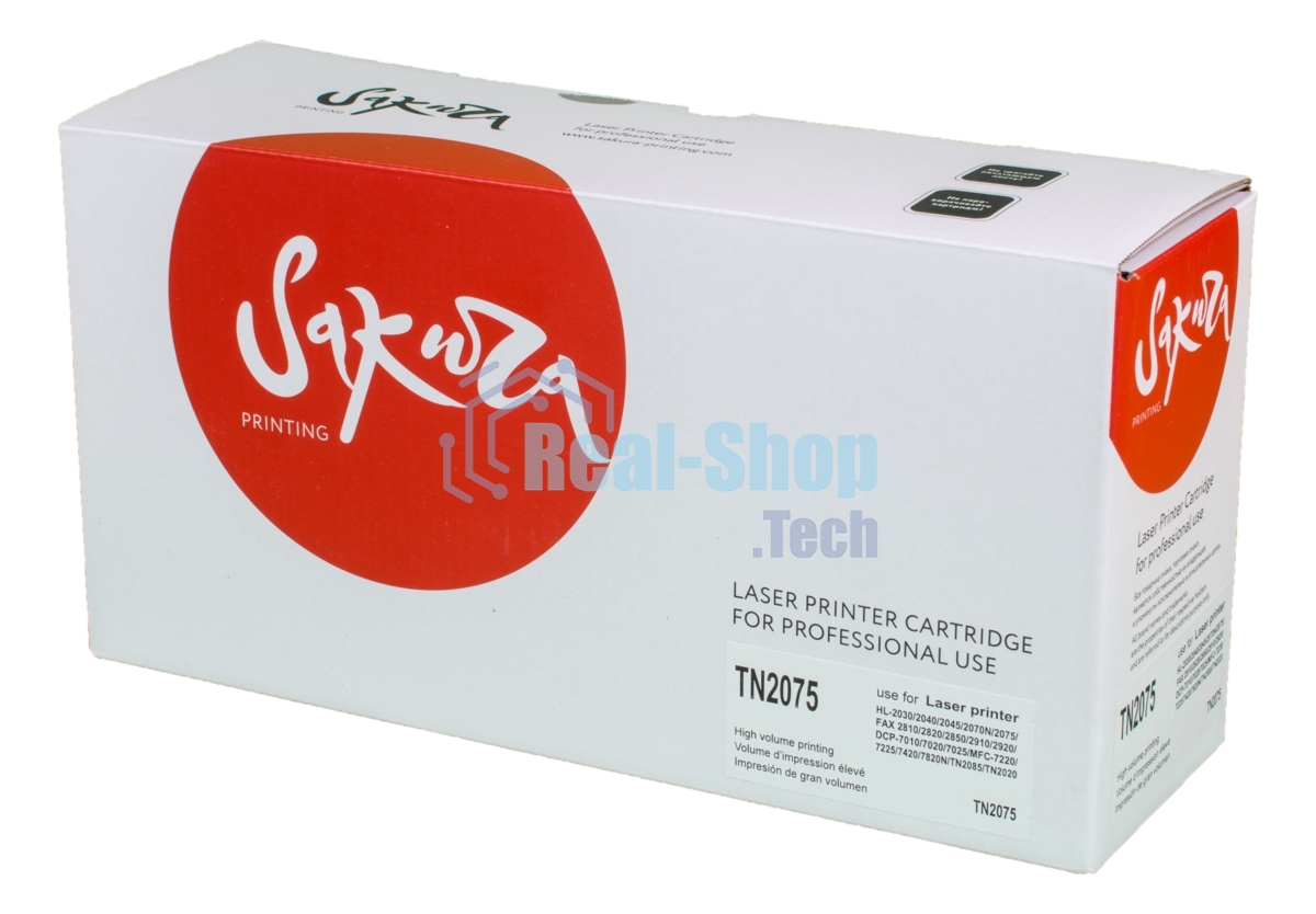 Картридж лазерный Sakura TN2075/2000/2025/2050/350 для Brother HL-2030/2040/2070 FAX-2820/2920 MFC-7220/7420/7820 DCP 7000/7010/7025, 2500 к.