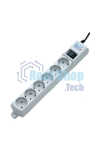 Сетевой фильтр ZIS Pilot S, 6 розеток, 3 м, белый, Pilot S3M