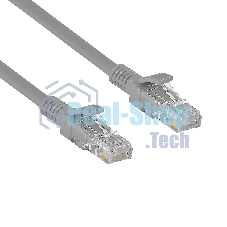 Патч-корд ExeGate UTP-RJ45-RJ45-C6-CU-0,5M-GY, UTP, cat.6, 0.5м, медь, серый
