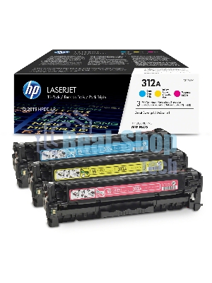 Картридж лазерный набор Hewlett-Packard 312A CF440AM голубой, желтый, пурпурный для HP CLJ Pro M476 2400 стр.