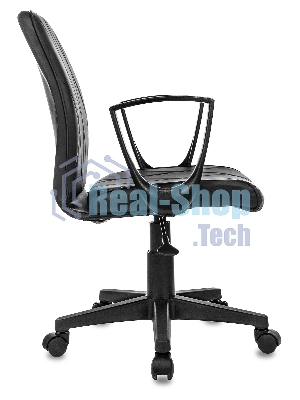 Кресло Бюрократ CH-327 черный, экокожа, 120 кг, механизм качания