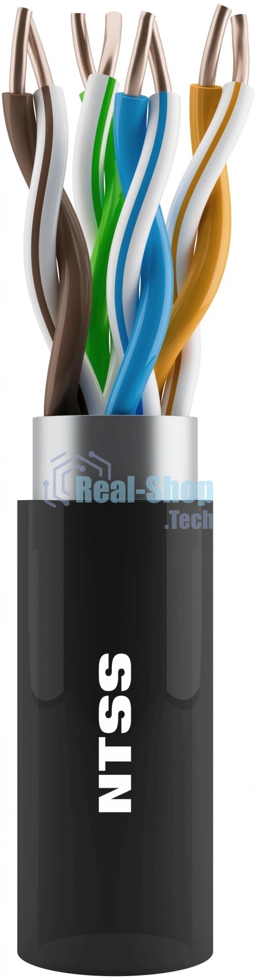 Кабель информационный NTSS NTSS-OUT-FTP4-5Е-PE-BL кат.5E F/UTP 4X2X24AWG PE внешний 305м черный