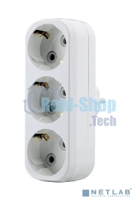 Тройник 3 гнезда 16 А c заземлением линейный MAKEL 10033