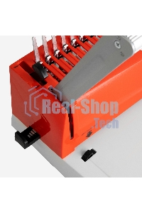 Переплетчик ГЕЛЕОС БП-16 бело-красный на пластиковую пружину, А4, ручная перфорация 16 листов, переплет макс до 500 л., глубина перфорации 2-3-4-5 мм