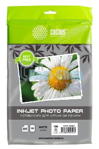 Фотобумага Cactus CS-MA410020ED A4/100г/м2/20л./белый матовое для струйной печати