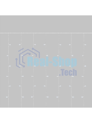 Гирлянда светодиодная Занавес 3х2м 264 LED БЕЛЫЙ прозрачный ПВХ IP44 эффект мерцания 22 нити 12 LED/нить NEON-NIGHT