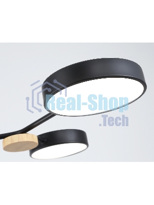 Светильник Ambrella light FL4860/4 BK/WD черный/дерево 60W 3000-6000K 700*400*120 (без ПДУ)
