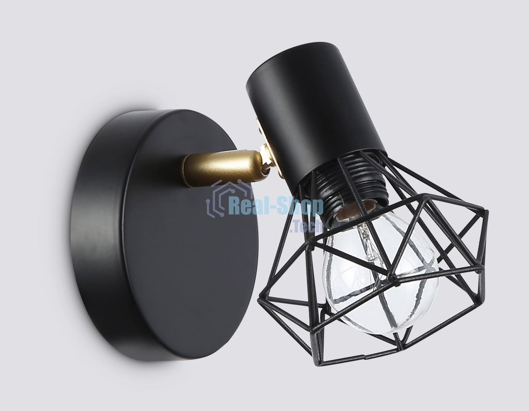 Светильник Ambrella light TR8655 BK/GD черный/золото E14 max 60W 170*100*140