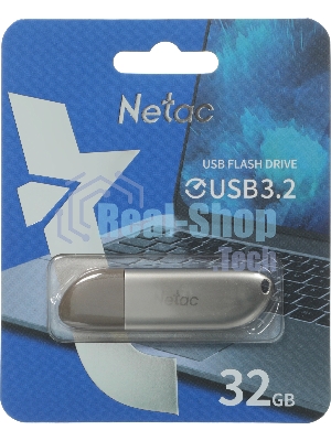 Флешка USB Netac U352 (NT03U352N-032G-32PN), 32Gb, USB 3.0, R/W 110/50, серебристый