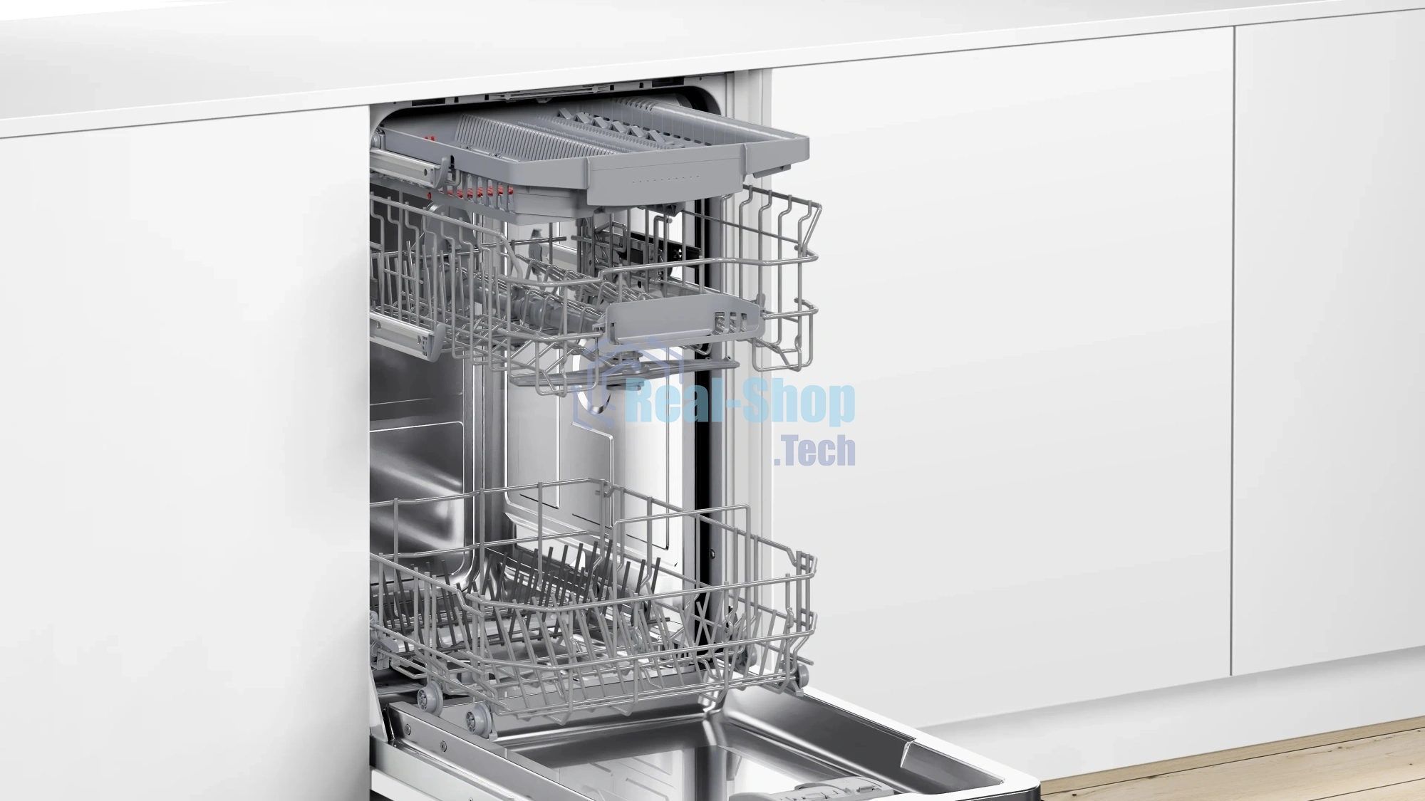 Встраиваемая посудомоечная машина Bosch SPV4HMX14Q, 45 см, 10 комплектов, электронное управление, дисплей, энергоэффективность А+, уровень шума 46 дБ, цвет белый