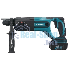 Перфоратор Makita DHR241RFE Перфоратор ак ,SDS+, 18В,2 х 3А ч Li-ion,3реж,1.9Дж,0-4000у\м,3.5кг,чем,подсв,совмест с 4 А ч Li-ion