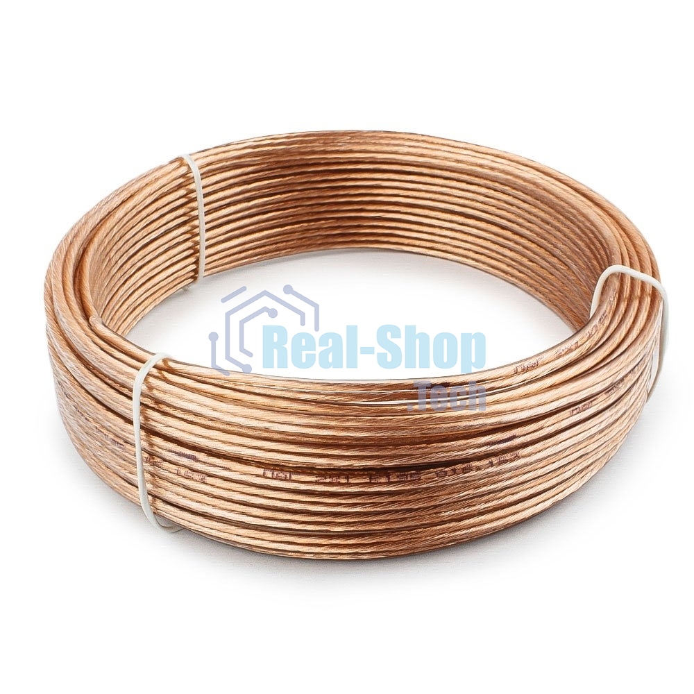 Акустический кабель Cablexpert CC-TC2x1,0-15M, прозрачный, 15 м, бухта