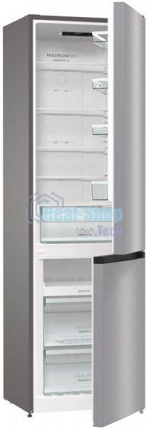 Холодильник Gorenje NRK6201PS4 серебристый металлик двухкамерный 235/96л морозилка снизу, No Frost