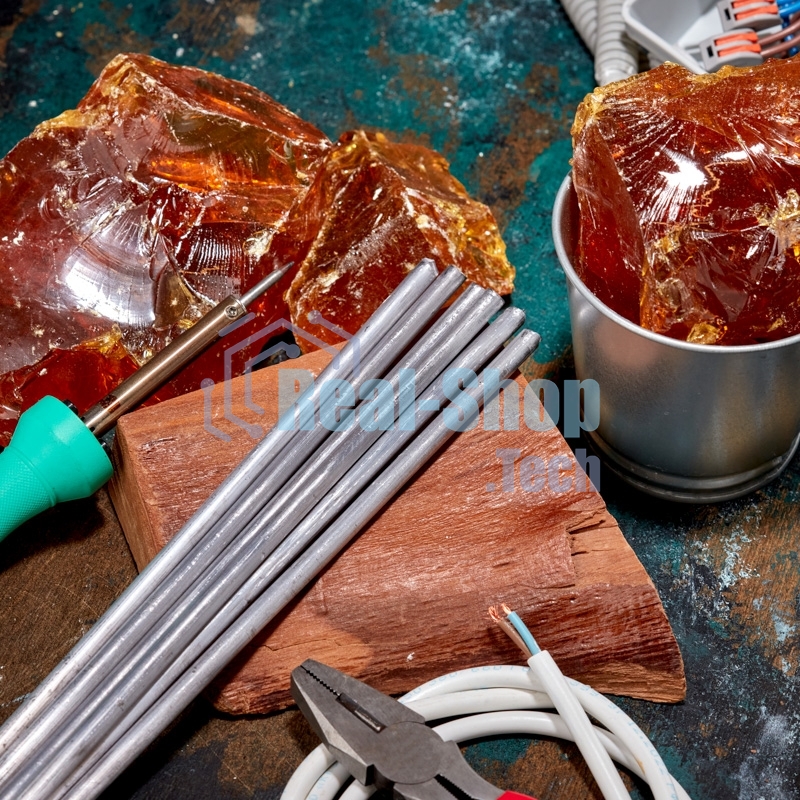 Припой пруток Rexant ПОС-40, Ø8мм, длина 400мм, ГОСТ 21931-76, олово 40%, свинец 60% (упак. 5 кг)