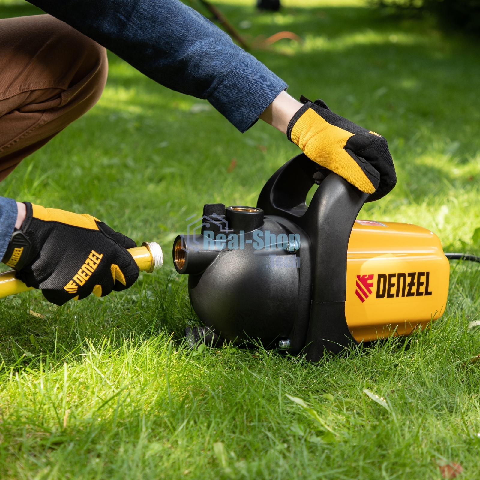 Насос Denzel GP600 садовый поверхностный 600Вт 3000л/ч подъем 35м