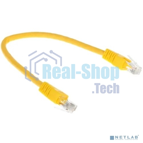 Патч-корд UTP Cablexpert cat.6, 0.25м, литой, многожильный, желтый
