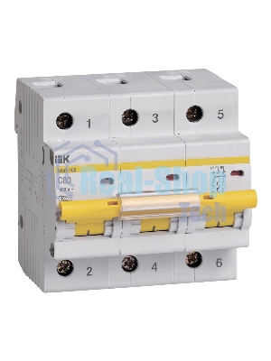 Выключатель автоматический Iek MVA40-3-080-C BА 47-100 3Р 80А 10 кА х-ка С ИЭК