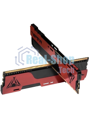 Оперативная память Patriot Viper Elite II, DDR4, 16GB (2x8 GB), 3200 MHz, CL18, DIMM, радиатор, красный, черный