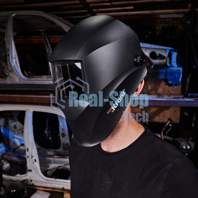 Маска сварщика Kranz с черным минеральным стеклом DIN 9