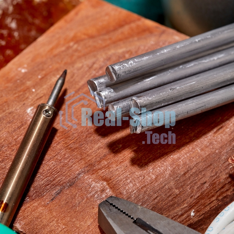 Припой пруток Rexant ПОС-40, Ø8мм, длина 400мм, ГОСТ 21931-76, олово 40%, свинец 60% (упак. 5 кг)