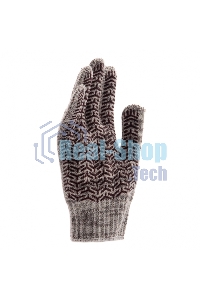 Перчатки трикотажные Сибртех усиленные, гелевое ПВХ-покрытие, 7 класс, бело-серый меланж