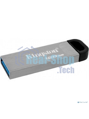 Флешка USB Kingston DataTraveler KYSON (DTKN/128 Gb), 128Gb, USB 3.2 Gen 1, R/W 200/60, серебристый/черный