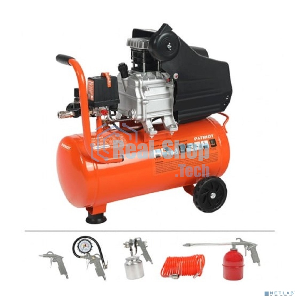 Компрессор PATRIOT EURO 24-240K + набор пневиоинструмента KIT 5В1.5кВт 220В 240л/мин 24л