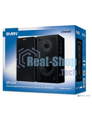 Акустическая система SVEN SPS-614 2.0 (2x20W, Bluetooth, дерево, black)