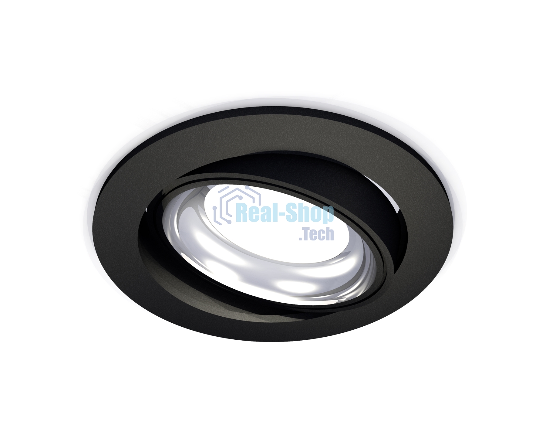 Комплект встраиваемого поворотного светильника Ambrella light XC7652002 SBK/PSL черный песок/серебро полированное MR16 GU5.3 (C7652, N7023)